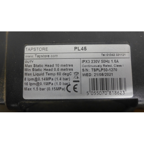 5184 - A Black and Decker DNJ450G mini electric hedge trimmer and a Turbo boast MK2 shower pump - in a box