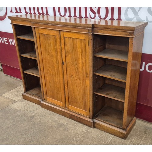 141 - A late Victorian mahogany breakfront bookcase