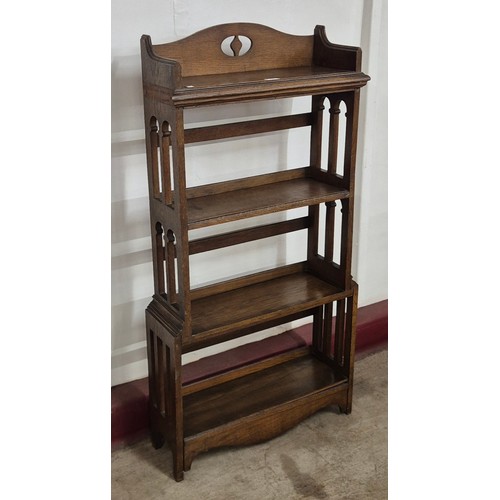 148 - A Liberty & Co. style Arts and Crafts oak open bookcase