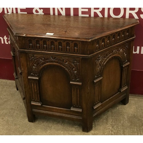 157 - A 17th Century style oak blanket box