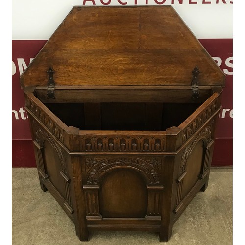 157 - A 17th Century style oak blanket box