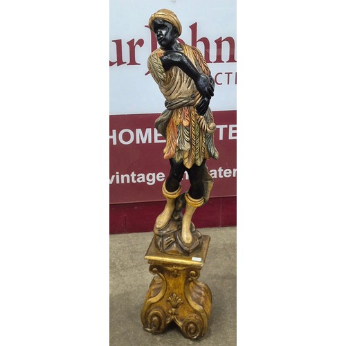 122 - A Venetian style carved hardwood Blackamore figure