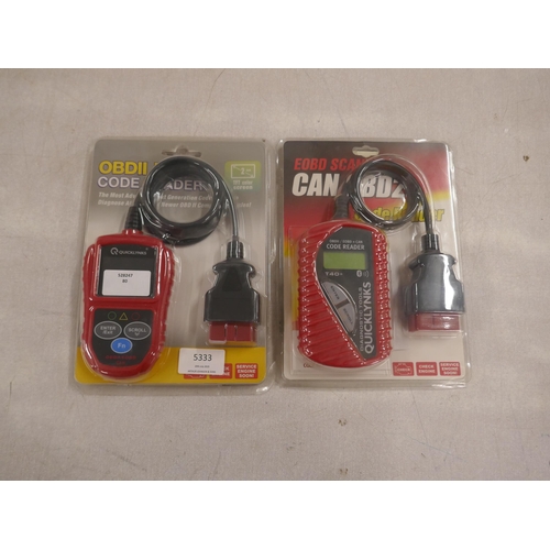 5333 - Two OBDII/EOBD code readers *This lot is subject to VAT