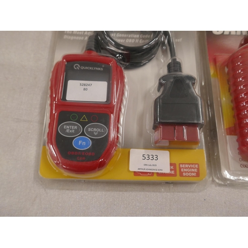 5333 - Two OBDII/EOBD code readers *This lot is subject to VAT