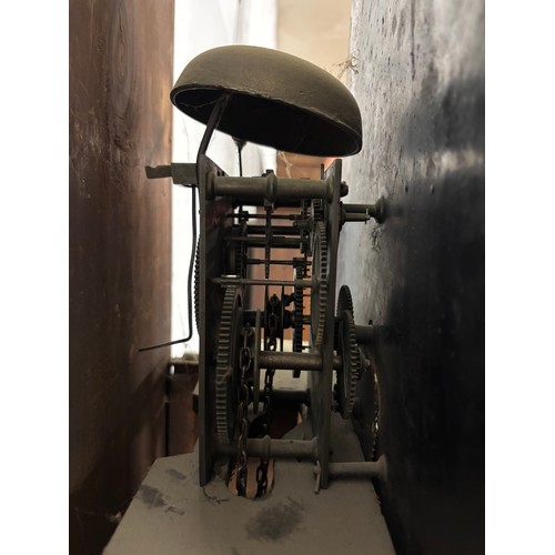 121 - A George III inlaid oak and mahogany 30-hour longcase clock, the dial indistinctly signed, Nottingha... 