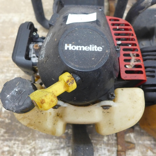 5174 - A Homelite HHT2660 petrol hedge trimmer, a Kawasaki TG18 petrol hedge trimmer and 1 other trimmer