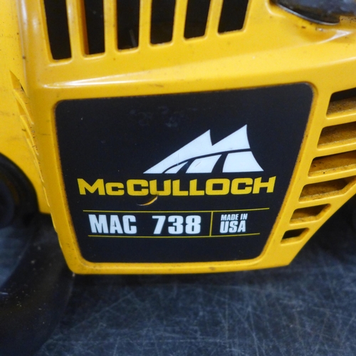 5179 - Three petrol chainsaws, McCulloch Mac 738, McCulloch Mac 438 and a Gardline chainsaw