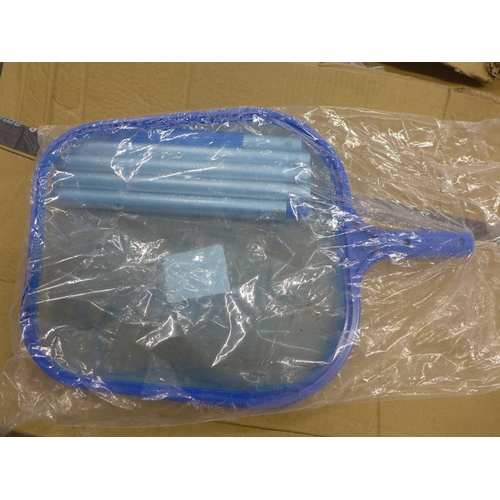 5198 - Two large boxes of fishing/pool nets with extension poles