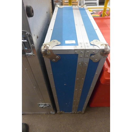 5216 - 2 Aluminium flight cases and a large plastic storage box
