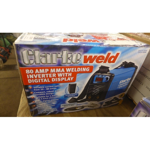 5299 - A boxed Clarke weld MMA80 80 amp MMA welding inverter with digital display *This lot is subject to V... 