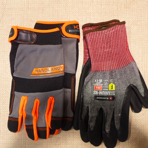 6124 - A box of shorts, trousers, gloves, hoodie, wellington boots *This lot is subject to VAT