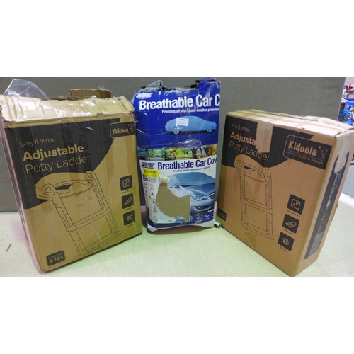 6443 - Maypole car cover and two adjustable potty ladders *This lot is subject to VAT