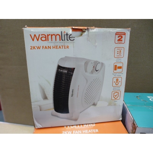 6448 - Five various fan heaters and a Unibond moisture absorber  *This lot is subject to VAT