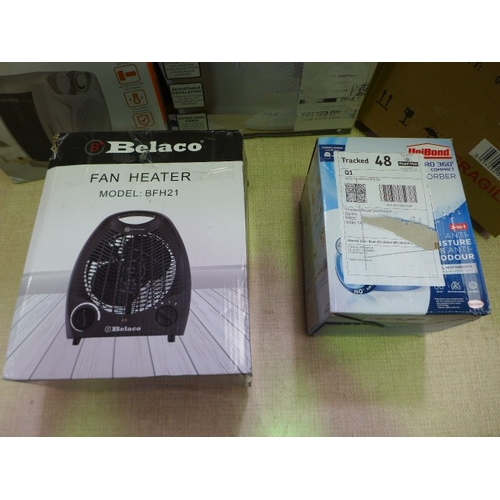 6448 - Five various fan heaters and a Unibond moisture absorber  *This lot is subject to VAT