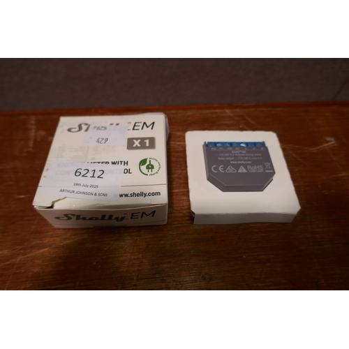 6212 - Shelly EM Wi-Fi-operated Smart Energy Meter and Contactor Control Relay Switch, original RRP £47.49 ... 