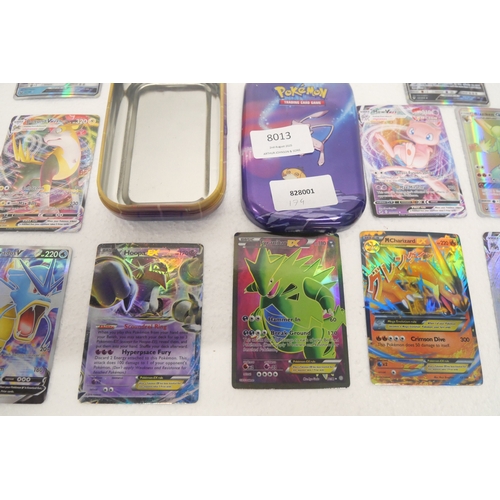 8013 - 13 assorted Pokémon cards including Blazken GX (170/168), Mega Kangaskhan I (109/106), Gyarados V (1... 