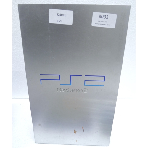 8033 - A limited edition silver PlayStation 2 with 14 boxed PlayStation 2 games