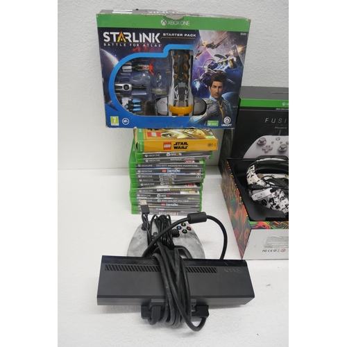 8050 - A large quantity of Xbox items including, a Project Scorpio Xbox One X in an Xbox One box with third... 