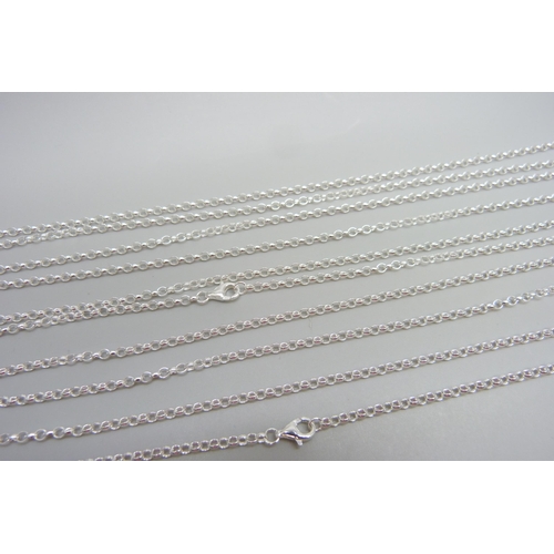 7035 - Five silver 18 inch belcher chain necklaces, 27g