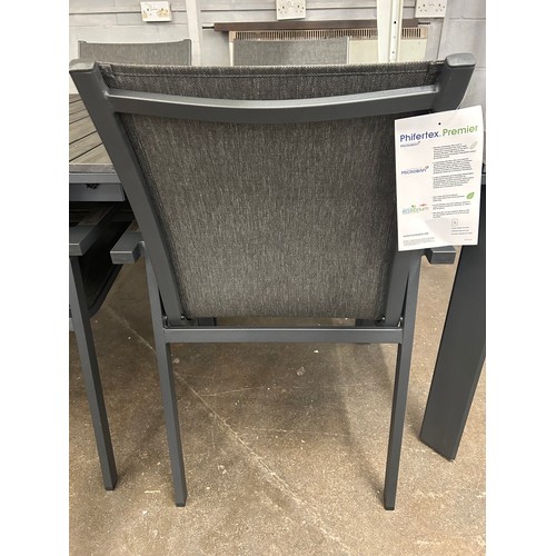 3018A - A Dark Forest 9 piece outdoor dining set, (4236-35) *This lot is subject to VAT