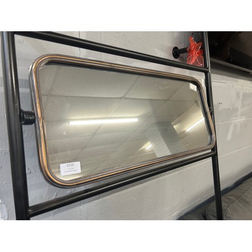 3038 - An Industrial style Orwell console unit with mirror (H181cm x W71cm) (VRN3059)