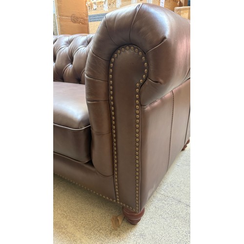 3047 - An Allington brown leather 3 seater Chesterfield sofa (4236-38), *This lot is subject to VAT