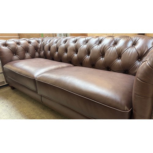 3047 - An Allington brown leather 3 seater Chesterfield sofa (4236-38), *This lot is subject to VAT