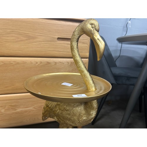 3024 - A gold effect flamingo side table