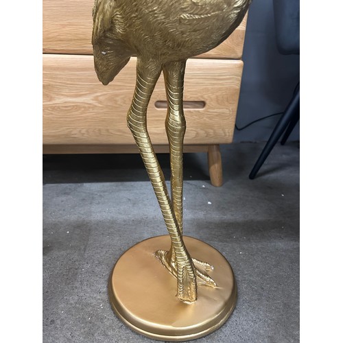 3024 - A gold effect flamingo side table