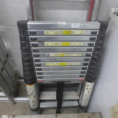 A telescopic ladder, a set of aluminium caravan steps and a Beldray ...