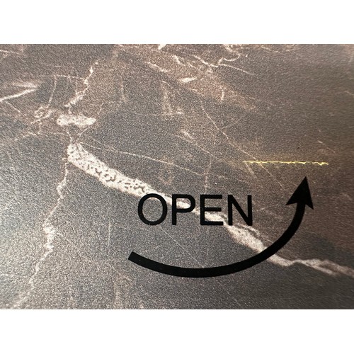 3115 - A Naples twist top printed glass extending dining table and four Hampton pewter upholstered dining c... 