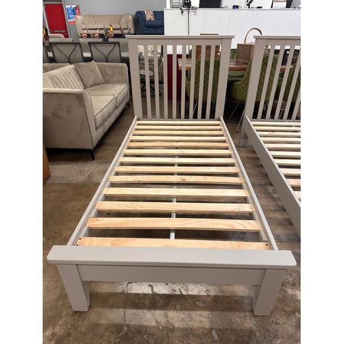 3134 - A Portland grey painted single bedframe