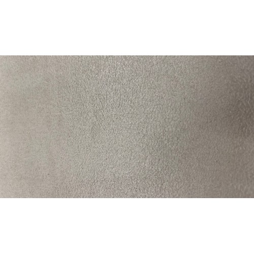 3152 - A champagne vegan suede upholstered three seater sofa