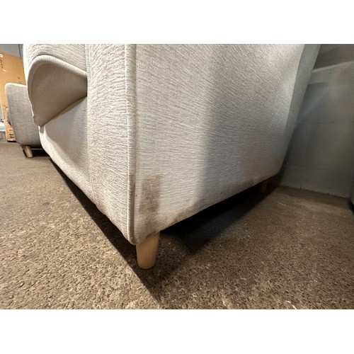 3153 - An egg shell fabric upholstered two seater sofa (marked)
