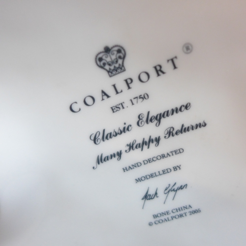 2001 - Four Coalport figures, Sentiments Good Luck, Many Happy Returns, Ladies of Fashion Rosemary and limi... 