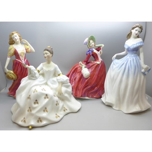 2003 - Four Royal Doulton figures, My Love, Charlotte, Strolling and Autumn Breezes *Not for Posting and Pa... 