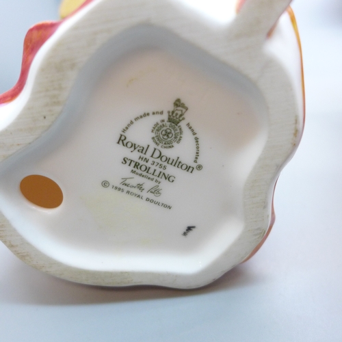 2003 - Four Royal Doulton figures, My Love, Charlotte, Strolling and Autumn Breezes *Not for Posting and Pa... 