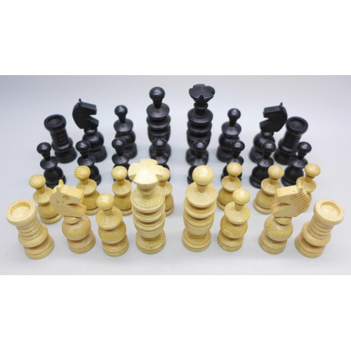 2016 - A carved wood chess set, King 62mm