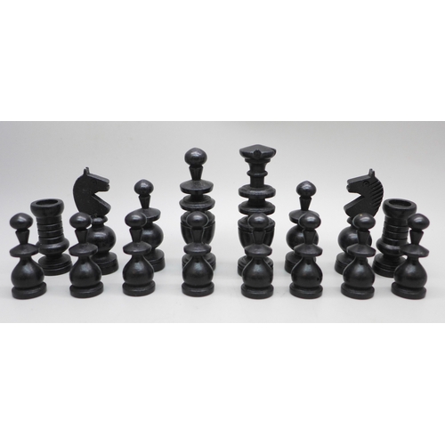 2016 - A carved wood chess set, King 62mm