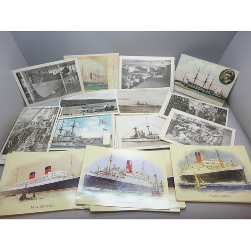 2019 - A collection of over 60 shipping and naval related postcards