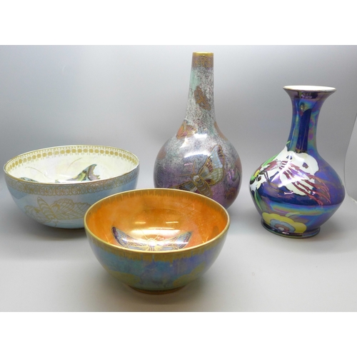 2027 - Collection of Carlton Ware lustre pottery to include 1920s Armand Lustre Ware bowl and vase both wit... 