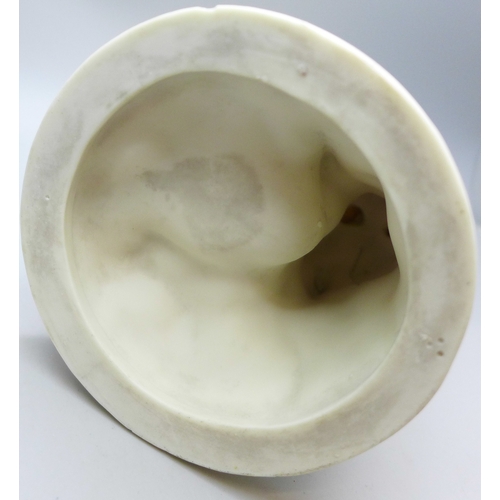 2033 - A Copeland bisque figure of a boy with dog, a/f, 21cm