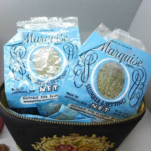 2036 - A small miners lamp marked ‘Sir Humphry Davy 1778-1829’, three carved wooden figures, embroidered ca... 