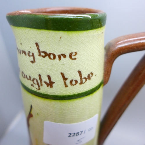 2038 - Four Devon Violets pottery scent bottles, one marked Cornish Violets, one marked Blackpool Breezes a... 