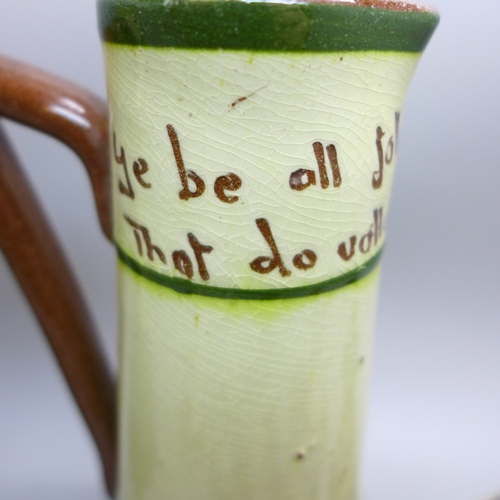 2038 - Four Devon Violets pottery scent bottles, one marked Cornish Violets, one marked Blackpool Breezes a... 