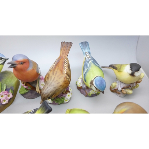 2045 - A collection of twelve Royal Worcester bird figures, a Hummel figure and a Corona Ware vase