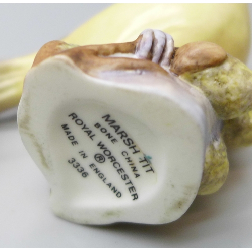 2045 - A collection of twelve Royal Worcester bird figures, a Hummel figure and a Corona Ware vase