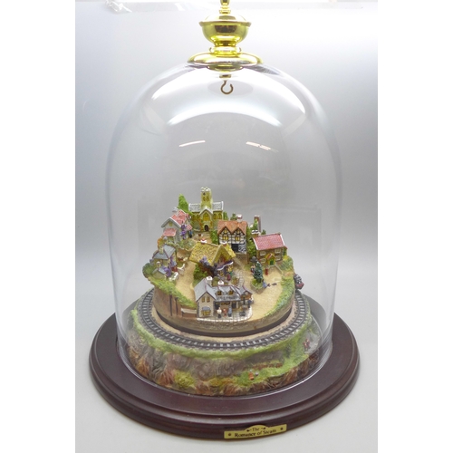 2048 - A Bradford Exchange novelty railway diorama, The Romance of Steam, Flying Scotsman with glass dome *... 