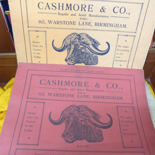 2058 - A collection of Royal Antediluvian Order of Buffaloes (RAOB) items to include sash, medals, arm cuff... 