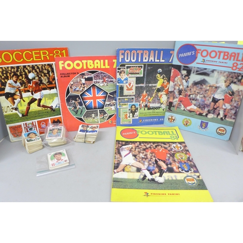 2059 - English football collectors sticker albums and stickers, Panini Football 1978, 1979, 1981 and 1982 e... 